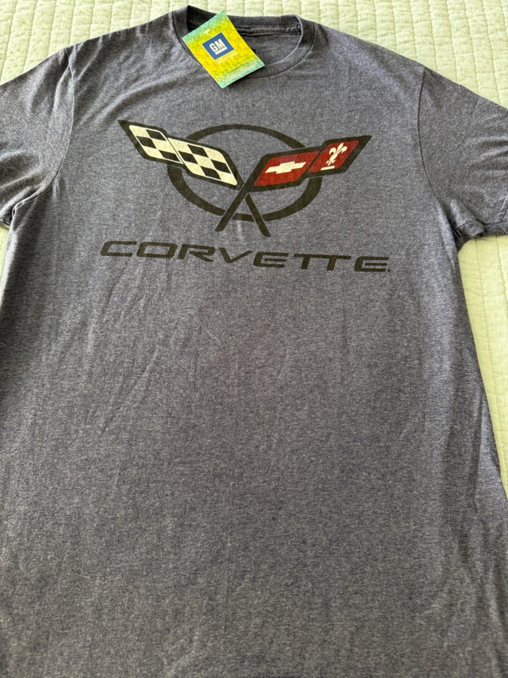 GM Corvette Short Sleeve Tee - Gray with Red and Black Graphic